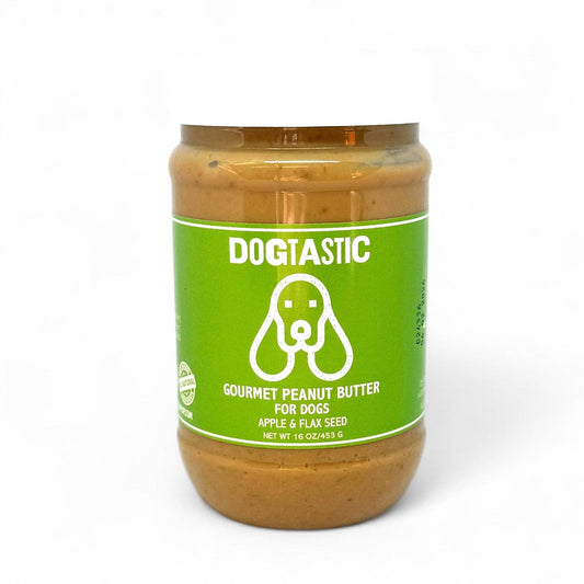 Dogtastic Beurre de Cacahuète Gourmet pour Chiens - Saveur Pomme & Lin