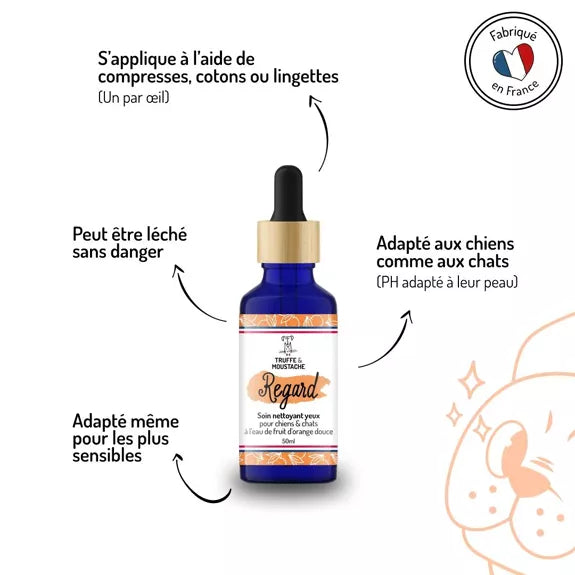 Soin nettoyant pour les yeux chiens & chats, "Regard"