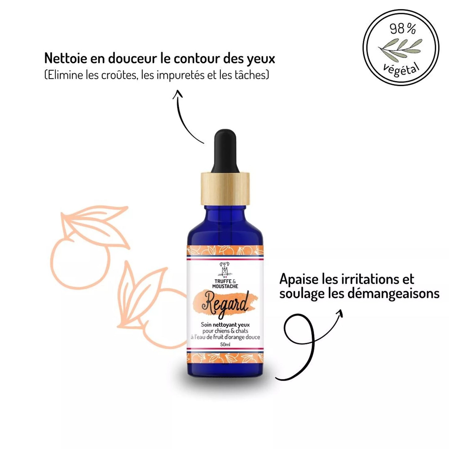 Soin nettoyant pour les yeux chiens & chats, "Regard"