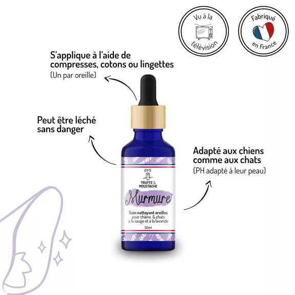 Soin nettoyant pour les oreilles chiens & chats, "Murmure"