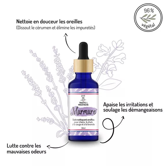 Soin nettoyant pour les oreilles chiens & chats, "Murmure"