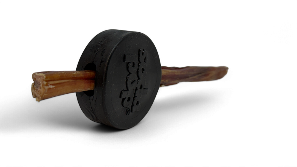 Puck de hockey durable PUP-X porte-gâteries en caoutchouc et jouet à mâcher