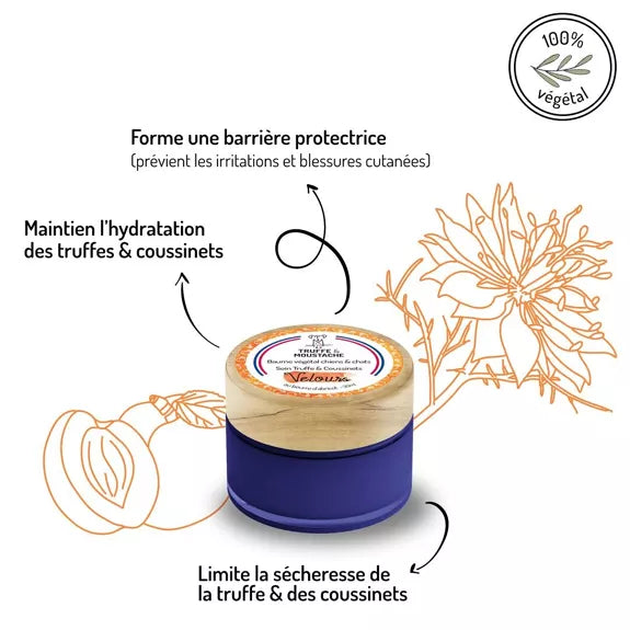 Baume de Soin Hydratant Truffe & Coussinets pour chiens & chats, "Velours"