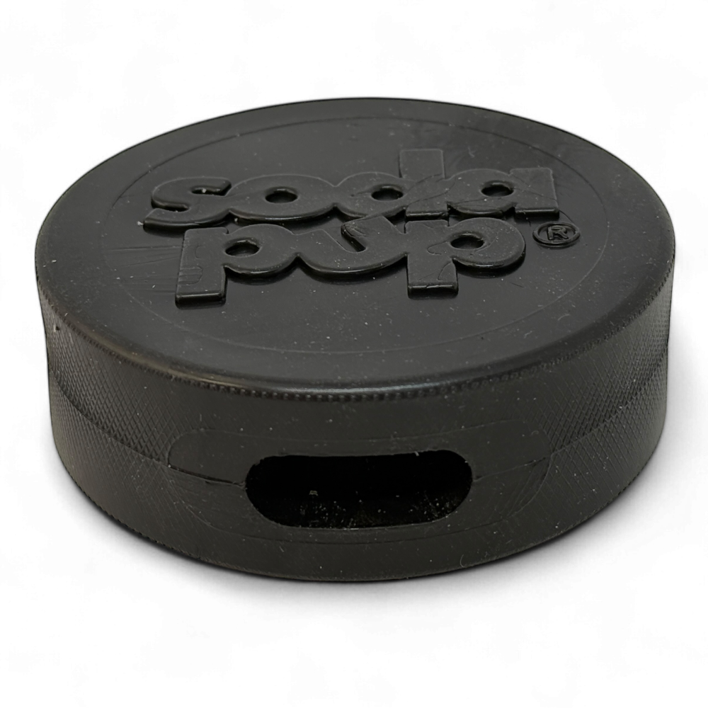 Puck de hockey durable PUP-X porte-gâteries en caoutchouc et jouet à mâcher