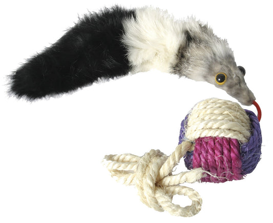 Boule sisal et fourrure pour chat